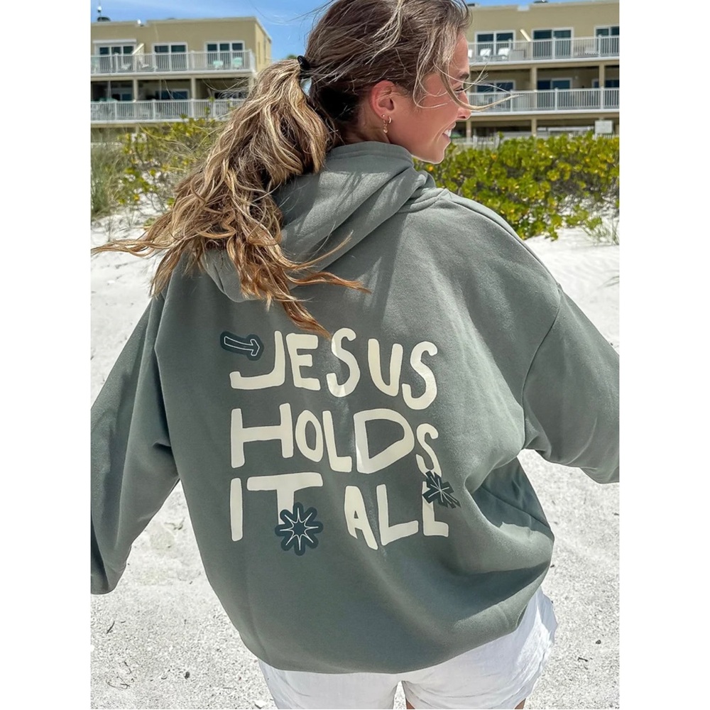 Elevated Faith Jesus Holds It All Hoodie Sweatshirt Christian Jesus Worship S